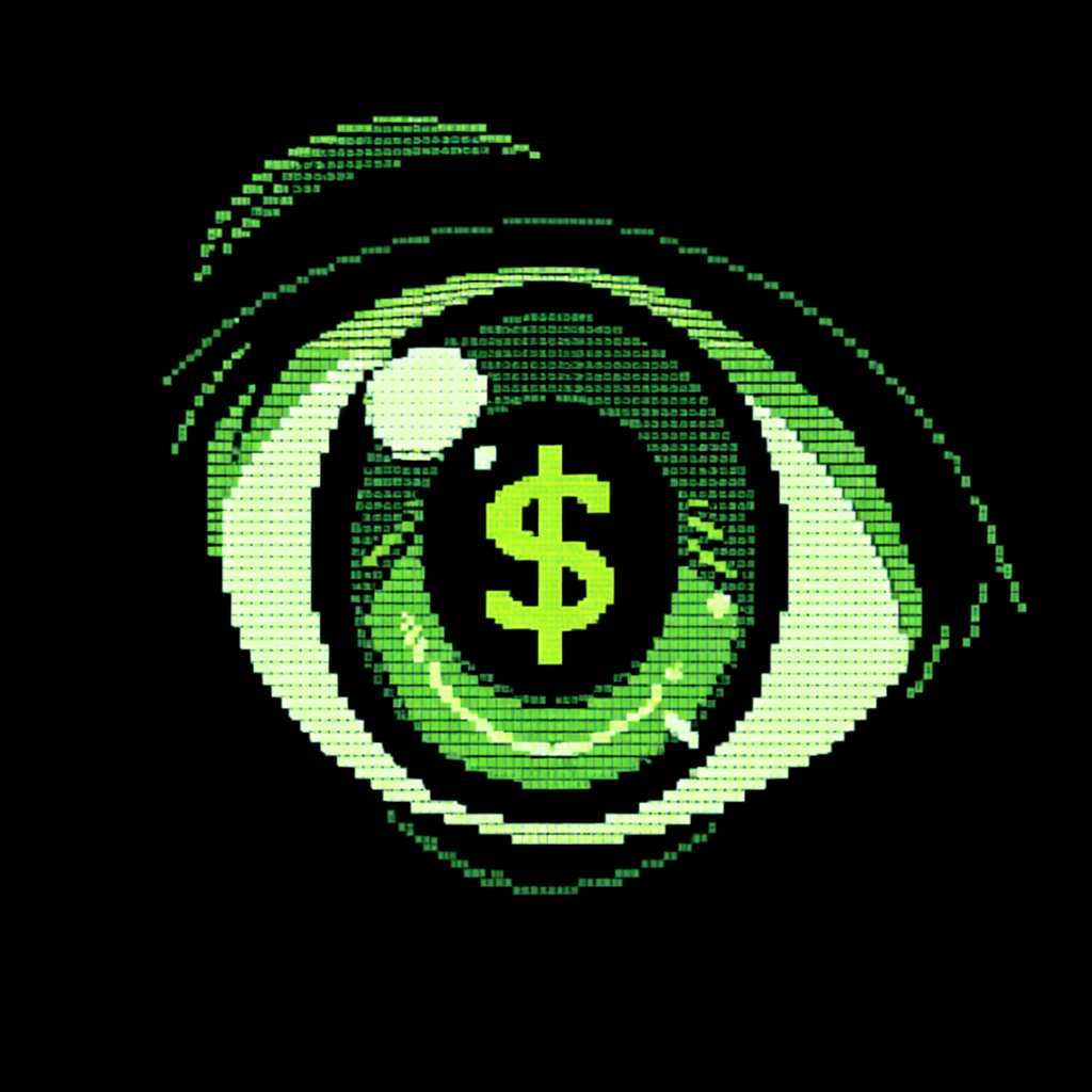 $AWAKENING - pixelated eye with dollar sign